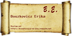 Boszkovicz Erika névjegykártya